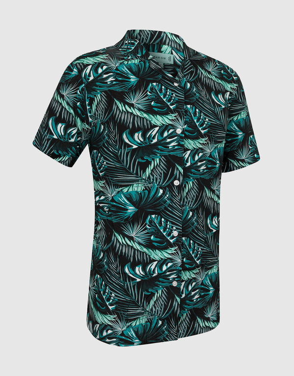 Mio Marino Mens Casual Button-Down Hawaiian Short Sleeve Shirt
